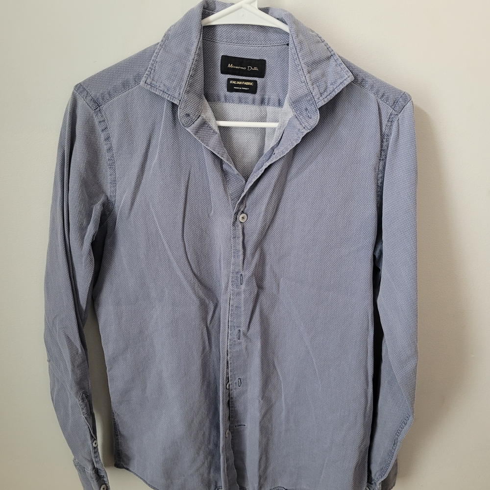 Massimo Dutti Light Blue Casual Button Down Shirt